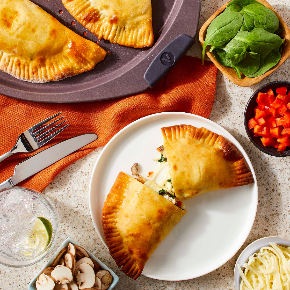 Spinach and Cheese Calzones – Vida by PADERNO