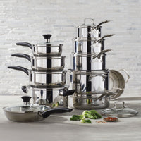 Elite Series 12-Piece Stainless Steel Clad Cookset