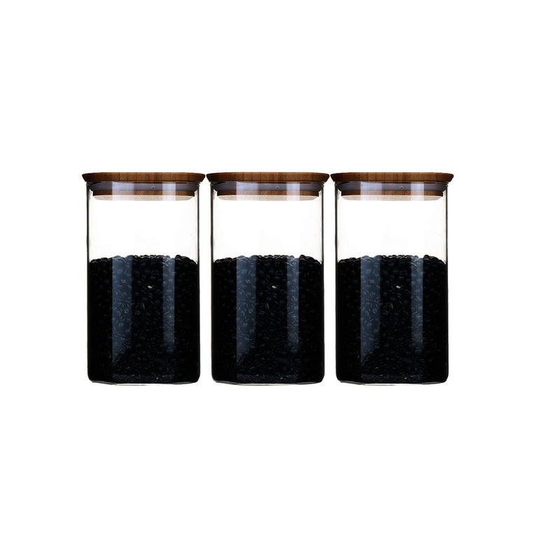 Ensemble de 3 contenants de rangement en verre