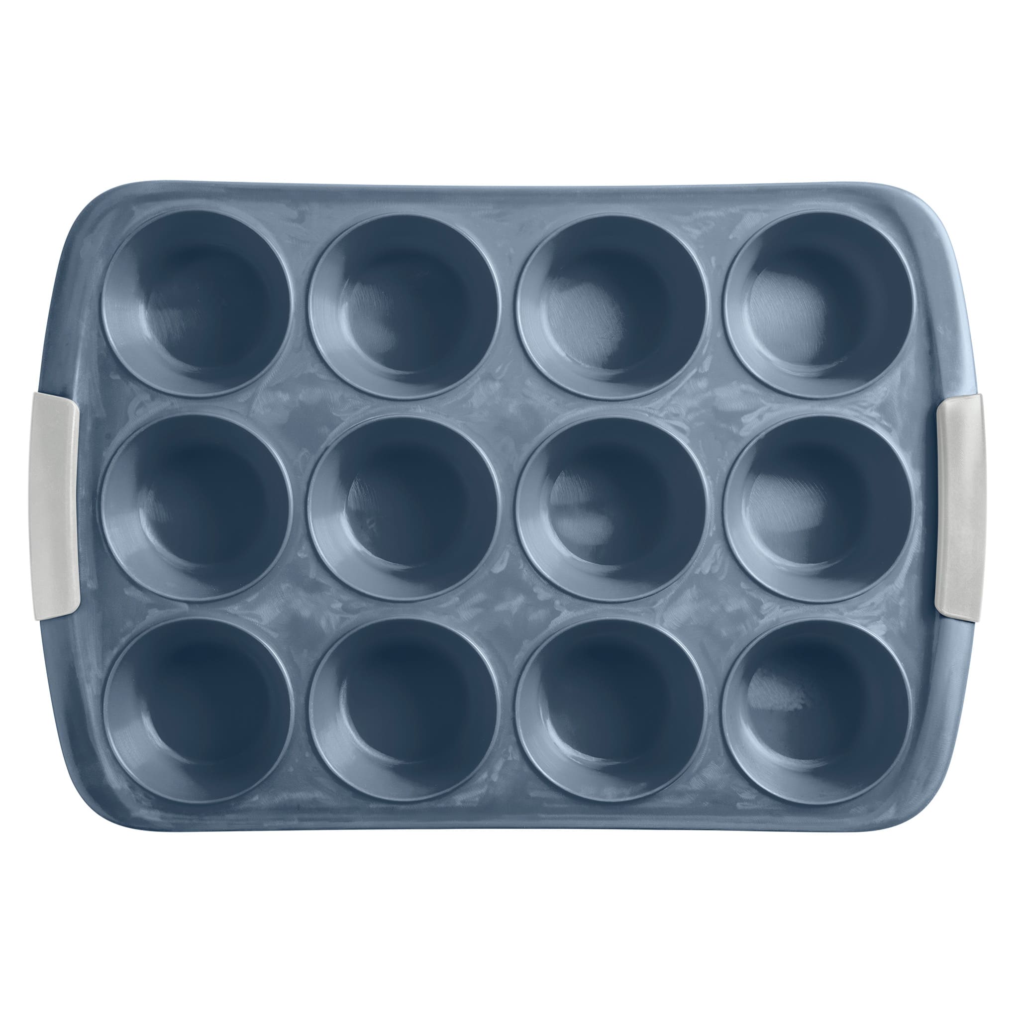 Moule à Muffins En Silicone 12 Cavités Avec Cadre Métal - Antiadhésif, 6x3,6 Cm, Sans BPA - Pour Four, Micro-ondes, Congélateur